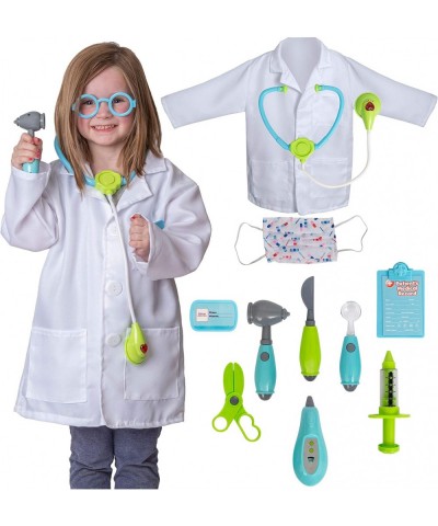 12pcs Fun Educational Doctor Medical Kit Toys for Kids Doctor Costume and Tools Battery Operated Stethoscope Heart Beat Sound...