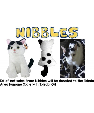 Series One: Nibbles The Cat - 10" White and Black Kitten Plush Toy Stuffed Animal - Based on Real-Life Adopted Pets - Benefit...