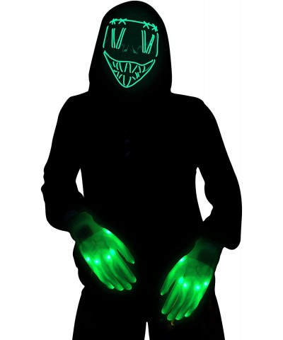 Halloween Scary LED Mask with Light Up Gloves Kit Led Flashing Mask Party Supplies for Halloween Festival Novelty and Creepy ...