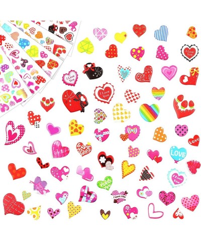 462 Pieces/16 Sheets Kids Red Heart Stickers 3D Puffy Stickers Toddlers Colored 3D Sticker Puffy Heart Stickers Decals Small ...