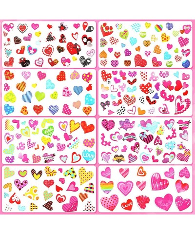 462 Pieces/16 Sheets Kids Red Heart Stickers 3D Puffy Stickers Toddlers Colored 3D Sticker Puffy Heart Stickers Decals Small ...