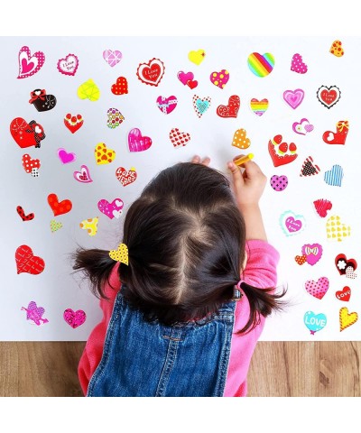 462 Pieces/16 Sheets Kids Red Heart Stickers 3D Puffy Stickers Toddlers Colored 3D Sticker Puffy Heart Stickers Decals Small ...