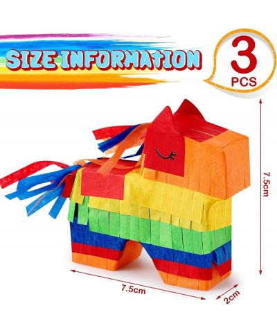 Mini Donkey Pinatas 3 Pcs 3 x 3 x 0.8 Inches Rainbow Cinco De Mayo Pinata Little Donkey Decorations for Party Supplies Baby S...