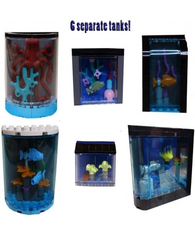 Ocean Aquarium Museum Modern Three Level Glass Front Street View Modular Building Blocks Set Aquarium Bricks Toy Building Set...