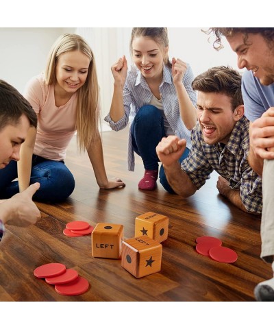 Giant Right Center Left Dice Game with 24 Large Chips & Carry Bag. 3.5" Giant Wooden Outdoor & Lawn Dice Game for Family. $57...