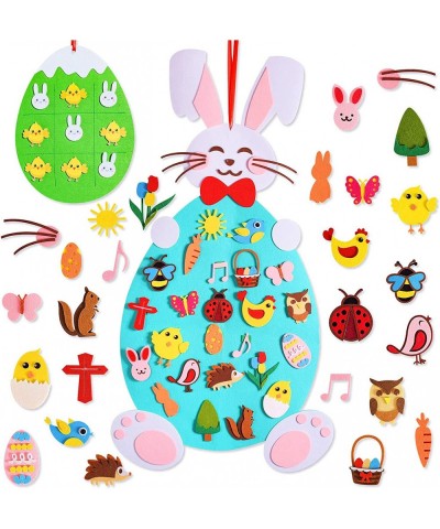 Easter Felt Crafts Plus Tic-Tac-Toe Game 3.1 Ft DIY Rabbit Felt Craft Ornaments with Hanging Craft Kits for Kids Easter Birth...