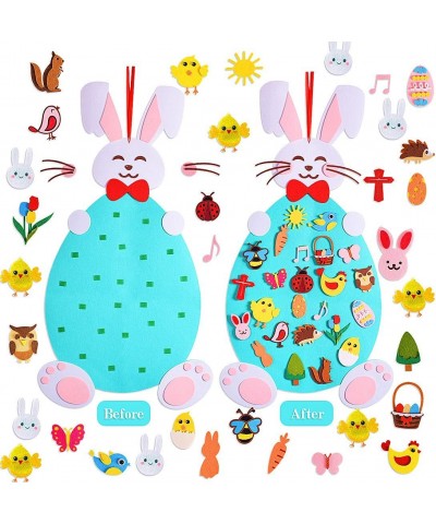 Easter Felt Crafts Plus Tic-Tac-Toe Game 3.1 Ft DIY Rabbit Felt Craft Ornaments with Hanging Craft Kits for Kids Easter Birth...