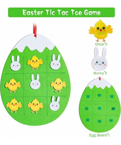 Easter Felt Crafts Plus Tic-Tac-Toe Game 3.1 Ft DIY Rabbit Felt Craft Ornaments with Hanging Craft Kits for Kids Easter Birth...