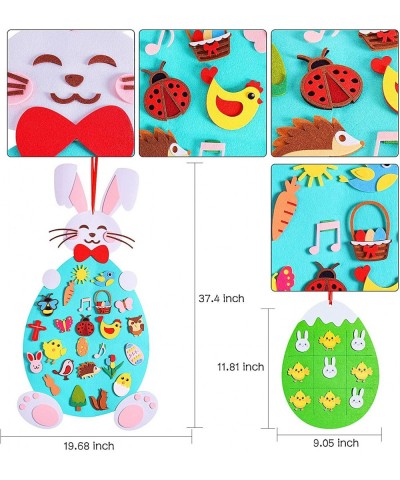 Easter Felt Crafts Plus Tic-Tac-Toe Game 3.1 Ft DIY Rabbit Felt Craft Ornaments with Hanging Craft Kits for Kids Easter Birth...