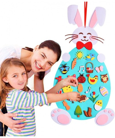 Easter Felt Crafts Plus Tic-Tac-Toe Game 3.1 Ft DIY Rabbit Felt Craft Ornaments with Hanging Craft Kits for Kids Easter Birth...