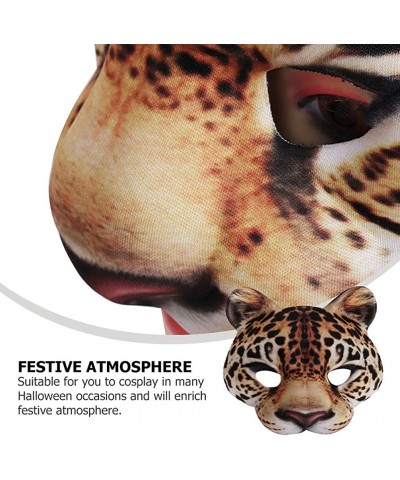 Half Face Masquerade Masks Animal Leopard Half Mardi Gras Kabuki Cat for Halloween Masquerade Cosplay Props $19.23 Kids' Dres...