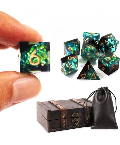 DND Dice Handmade Resin Polyhedral Dice D&D dice Set Sharp Edge Dice with Beautiful Inclusions for Dungeons and Dragons RPG R...