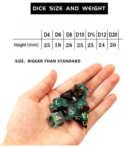 DND Dice Handmade Resin Polyhedral Dice D&D dice Set Sharp Edge Dice with Beautiful Inclusions for Dungeons and Dragons RPG R...