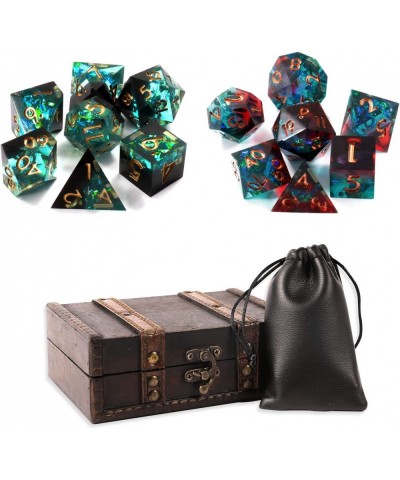 DND Dice Handmade Resin Polyhedral Dice D&D dice Set Sharp Edge Dice with Beautiful Inclusions for Dungeons and Dragons RPG R...