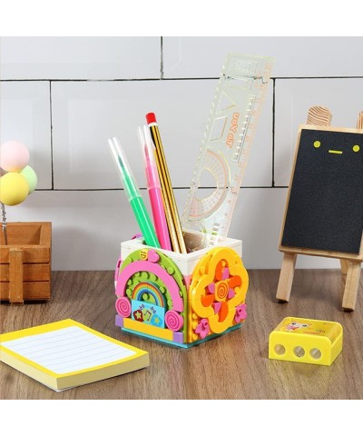 Dots Rainbow Pencil Holder DIY Creative Craft Decorations Kit Bricks Pen Holder Building Blocks Pencil Jewelry Organizer Box ...