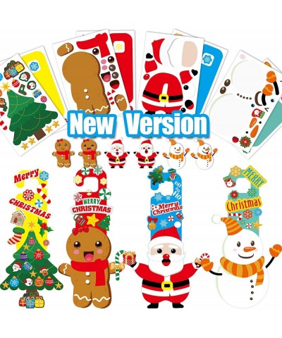 157 Pcs DIY Christmas Door Hanging Stickers New Version Christmas Make A Face Game DIY Christmas Santa Snowman Reindeer Face ...