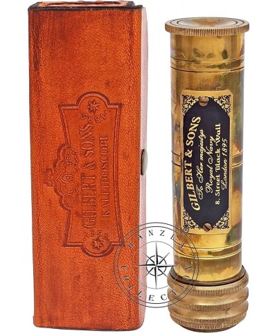 Handmade Antique Brass Kaleidoscope Gilbert & Sons Nautical Kids Gift with Leather Case $57.60 Prisms & Kaleidoscopes