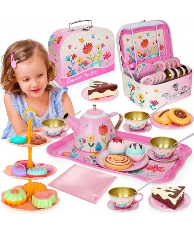 Girls Gift for Age 3 4 5 6 Year Old Toddler Toys Tea Party Set for Little Girls 43 Pack Kids Kitchen Pretend Toy with Tin Tea...