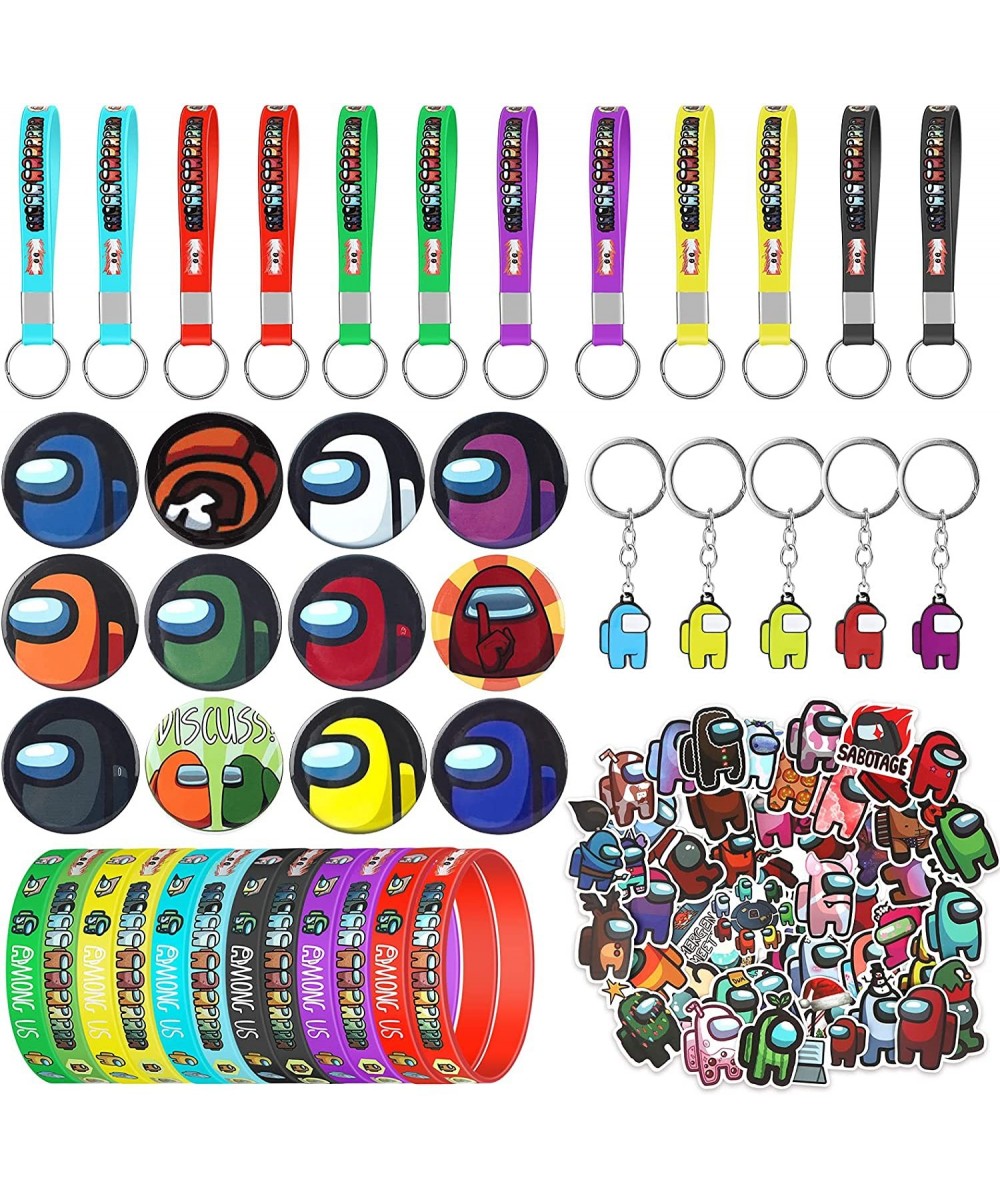 Among Us Party Supplies 91 Pcs Birthday Party Favors Gifts Set Include 12 Bracelets 12 Key Chains 12 Button Pins 5 Key Rings ...