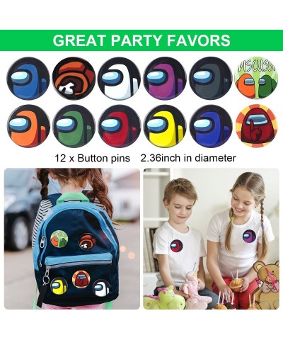 Among Us Party Supplies 91 Pcs Birthday Party Favors Gifts Set Include 12 Bracelets 12 Key Chains 12 Button Pins 5 Key Rings ...