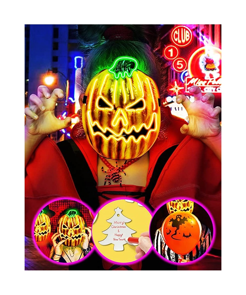 Halloween Mask LED Light up Purge Mask Purge Mask Costume Halloween Masks costume for Men Women Kids(Pumpkin) $17.54 Kids' Dr...