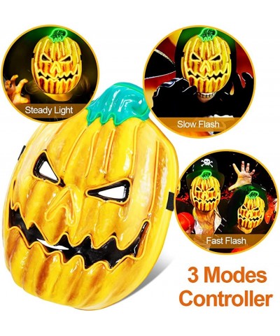 Halloween Mask LED Light up Purge Mask Purge Mask Costume Halloween Masks costume for Men Women Kids(Pumpkin) $17.54 Kids' Dr...