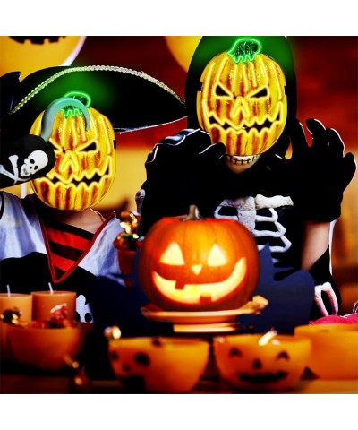 Halloween Mask LED Light up Purge Mask Purge Mask Costume Halloween Masks costume for Men Women Kids(Pumpkin) $17.54 Kids' Dr...