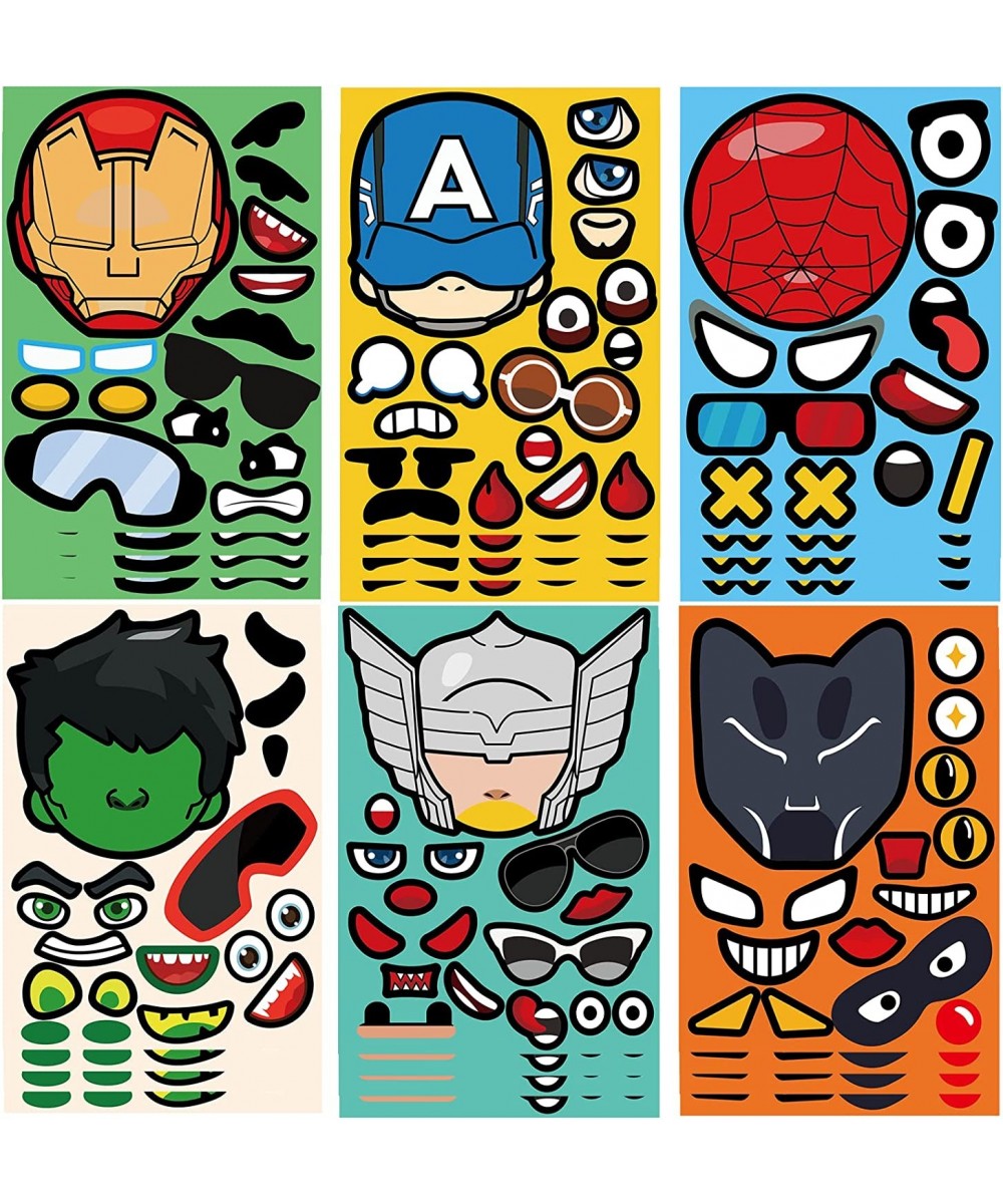 Superhero Stickers for Kids -24 Sheets of Make a Face DIY Sticker Sheets Crafts Book Birthday Party Favors Supplies Decoratio...