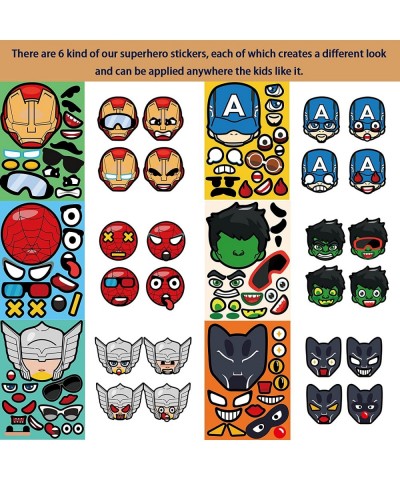 Superhero Stickers for Kids -24 Sheets of Make a Face DIY Sticker Sheets Crafts Book Birthday Party Favors Supplies Decoratio...