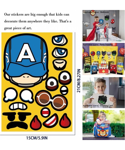 Superhero Stickers for Kids -24 Sheets of Make a Face DIY Sticker Sheets Crafts Book Birthday Party Favors Supplies Decoratio...