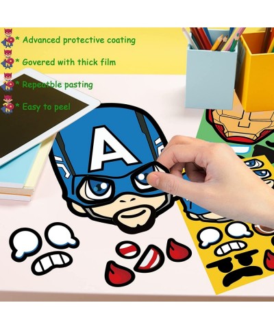 Superhero Stickers for Kids -24 Sheets of Make a Face DIY Sticker Sheets Crafts Book Birthday Party Favors Supplies Decoratio...