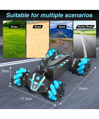 Remote Control Car Hand Controlled Gesture RC Stunt Car with Spray & Lights & Music for Kids 6-13 Years Old 4WD 2.4GHz Off-Ro...