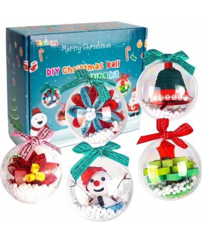 DIY 3D Paper Christmas Ornament Balls- Xmas Party Decorations Kids Supplies-Fun Origami Quilling Craft Kit- for Beginners Kid...