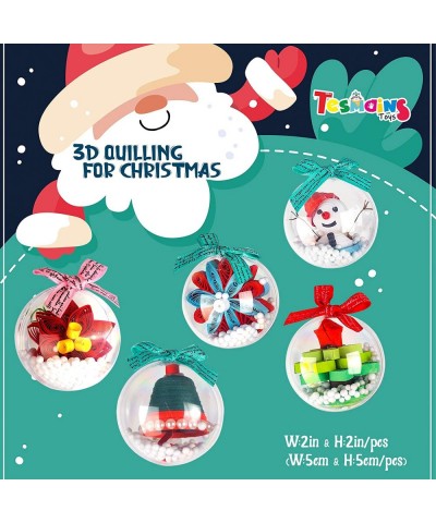 DIY 3D Paper Christmas Ornament Balls- Xmas Party Decorations Kids Supplies-Fun Origami Quilling Craft Kit- for Beginners Kid...