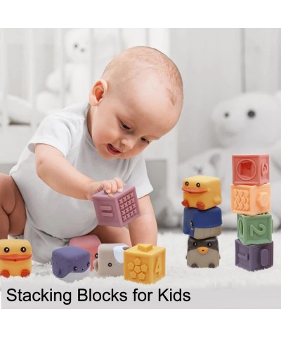 12PCS Baby Soft Stacking Blocks Squeeze Teething Toys Educational Montessori Sensory Toy for 6-12 Months Babies $32.05 Early ...