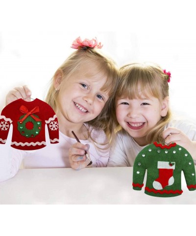 6 DIY Ugly Sweater Christmas Tree Ornament Holiday Craft Kit Decoration for Kids Gift Toys Stuffers Décor $24.54 Craft Kits