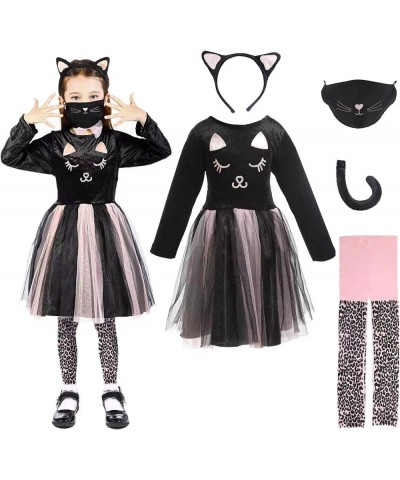 Cute Cat Costume Dresses for Girls Halloween Cat Cosplay Dresses with Accessories $42.45 Kids' Costumes