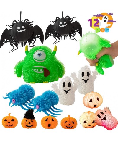 Halloween 12 PCS Stress Relief Toys for Kids Squeeze Squishy with LED Glow in The Dark Effect Monster Ghost and Pumpkins Toys...