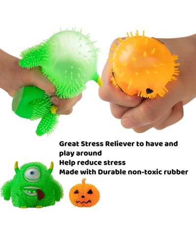 Halloween 12 PCS Stress Relief Toys for Kids Squeeze Squishy with LED Glow in The Dark Effect Monster Ghost and Pumpkins Toys...