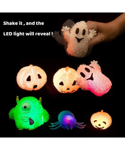 Halloween 12 PCS Stress Relief Toys for Kids Squeeze Squishy with LED Glow in The Dark Effect Monster Ghost and Pumpkins Toys...