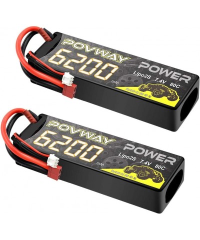 2S 6200mAh 7.4V LiPo Battery Hard Case 80C with T Plug for RC Cars RC Truck Buggy-2pack $59.78 Hobby Remote & App Controlled ...