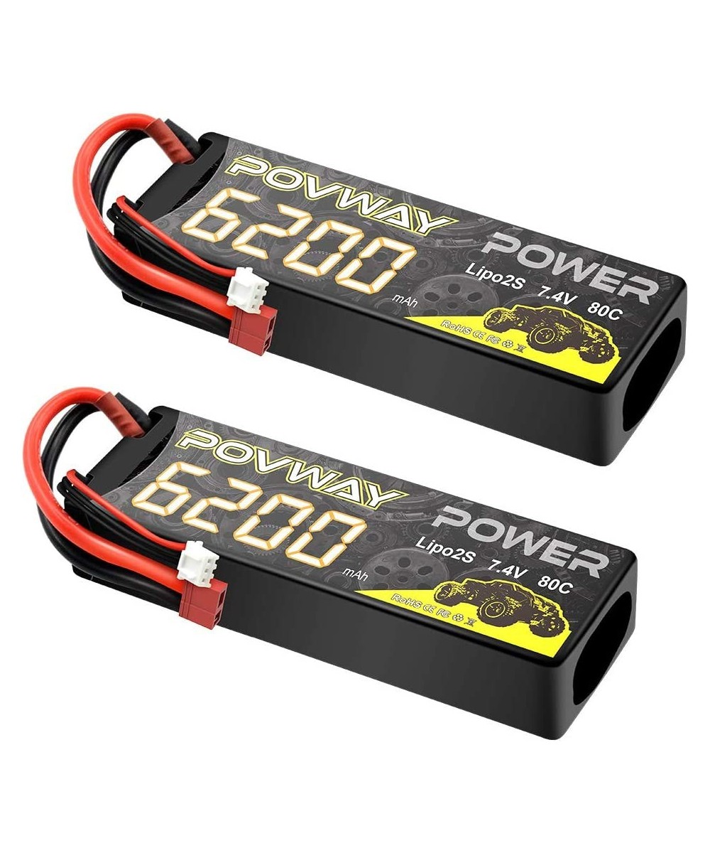 2S 6200mAh 7.4V LiPo Battery Hard Case 80C with T Plug for RC Cars RC Truck Buggy-2pack $59.78 Hobby Remote & App Controlled ...