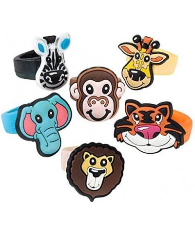 48 PC Zoo Animal Party Supply Pack - One Inch Rubber Zoo Animal Rings Two Inch Zoo Animal Tattoos Zoo Animal Finger Puppets Z...