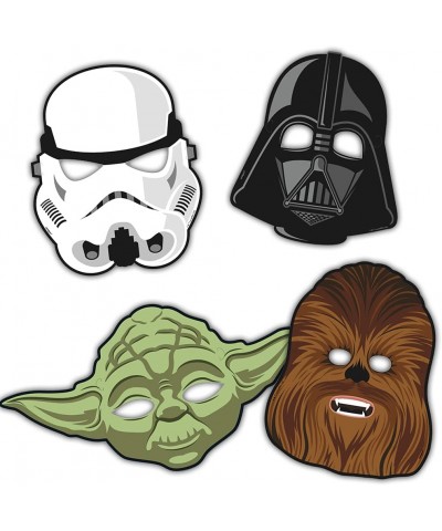 Star Wars Party Paper Masks - 8 Pcs Black 13.75" X 7 $13.44 Kids' Dress-Up Accessories