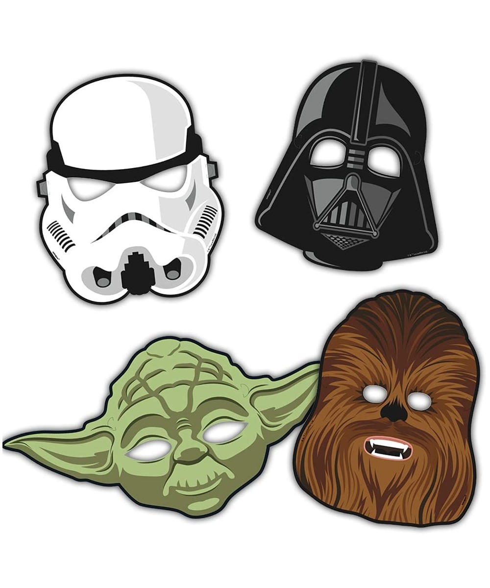 Star Wars Party Paper Masks - 8 Pcs Black 13.75" X 7 $13.44 Kids' Dress-Up Accessories