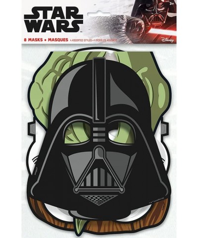 Star Wars Party Paper Masks - 8 Pcs Black 13.75" X 7 $13.44 Kids' Dress-Up Accessories