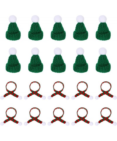 20pcs Christmas Mini Knit Hat and Mini Scarf Christmas Tree Ornaments Cute Doll Clothes Accessory Jewelry Making DIY Craft Ar...