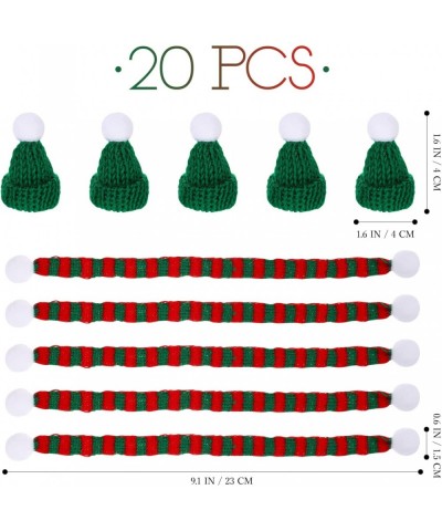 20pcs Christmas Mini Knit Hat and Mini Scarf Christmas Tree Ornaments Cute Doll Clothes Accessory Jewelry Making DIY Craft Ar...