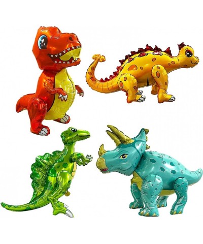 4Pack Giant 3D Dinosaur Balloon for Birthday Party Decorations Cute Self Standing Dino Aluminium Foil Balloons Inflatable Ani...