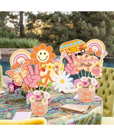 Two Groovy Party Centerpieces Decoration 24pcs Two Groovy Retro Hippie Theme Party Table Toppers for Boho Theme 2nd Birthday ...